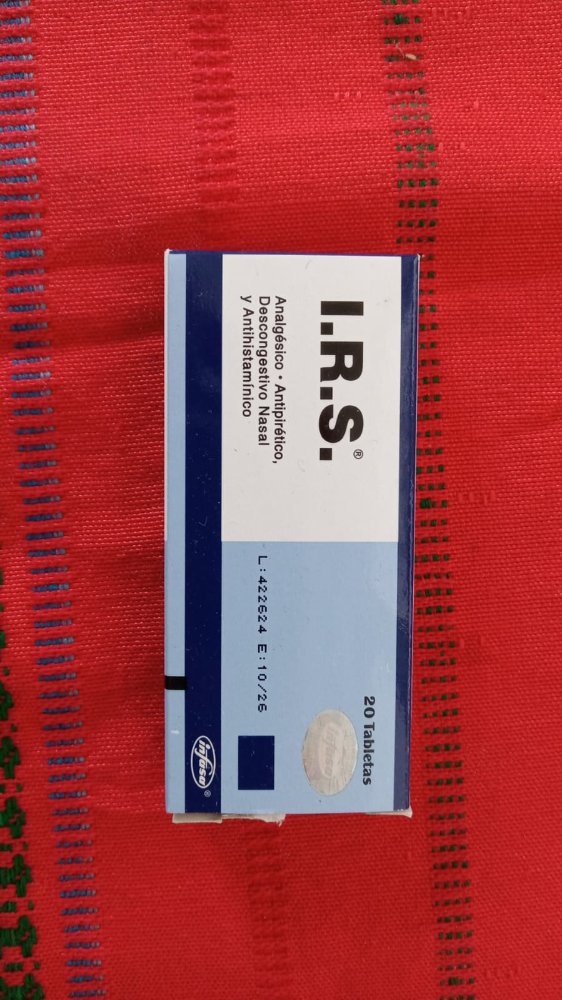 C-1	  I.R.S. TABLETA (500 MG / 10 MG / 8 MG) ACETAMINOFEN + FENILEFRINA + BROMFENILAMINA. INFASA.
