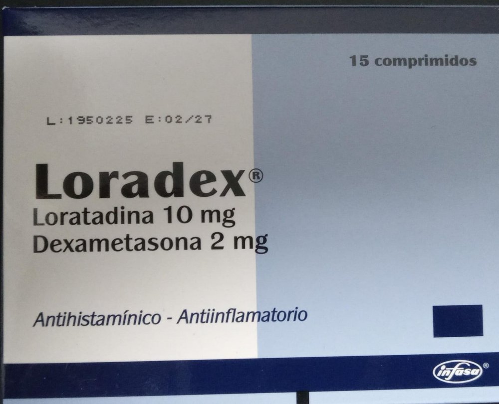 B-4  LORADEX (10 MG / 2 MG) - LORATADINA + DEXAMETASONA. INFASA