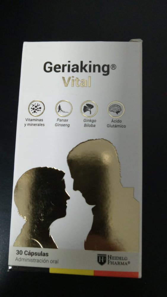 A-2   GERIAKING VITAL (30 CAPSULAS) - MULTIVITAMINICOS + ACIDO GLUTAMICO + GINSENG + GINGKO. HEIDELG / MERCAFARMA
