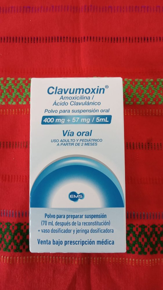 B-2   CLAVUMOXIN (400 MG / 57 MG / 5 ML) - AMOXICILINA + ACIDO CLAVULANICO. EMS