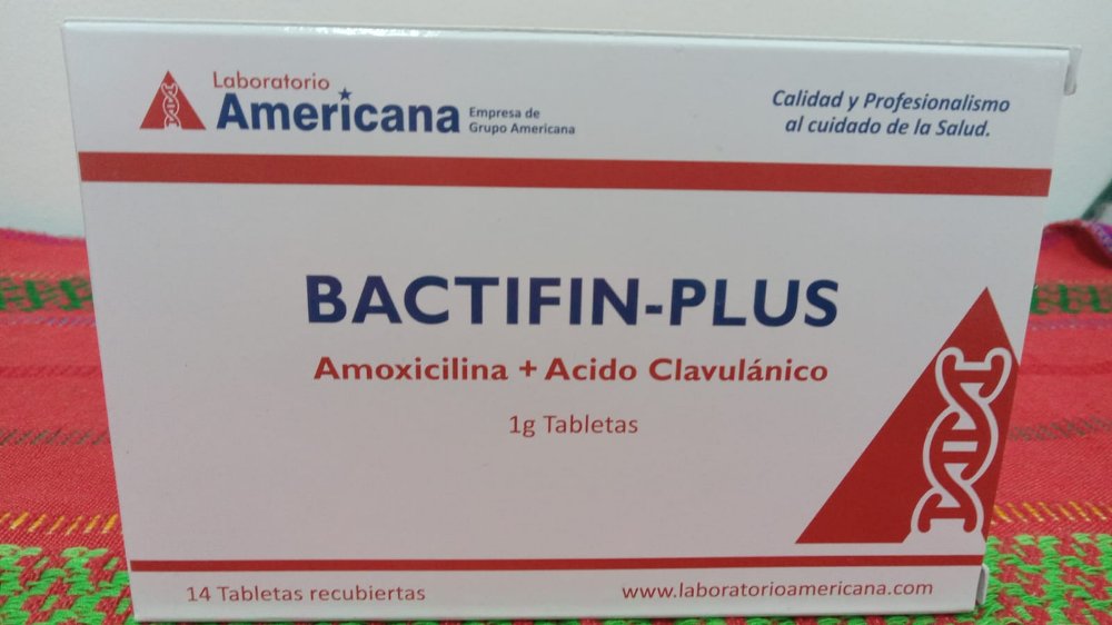 B-1   BACTIFIN PLUS (875 MG / 125 MG) - AMOXICILINA + ACIDO CLAVULANICO. AMERICANA