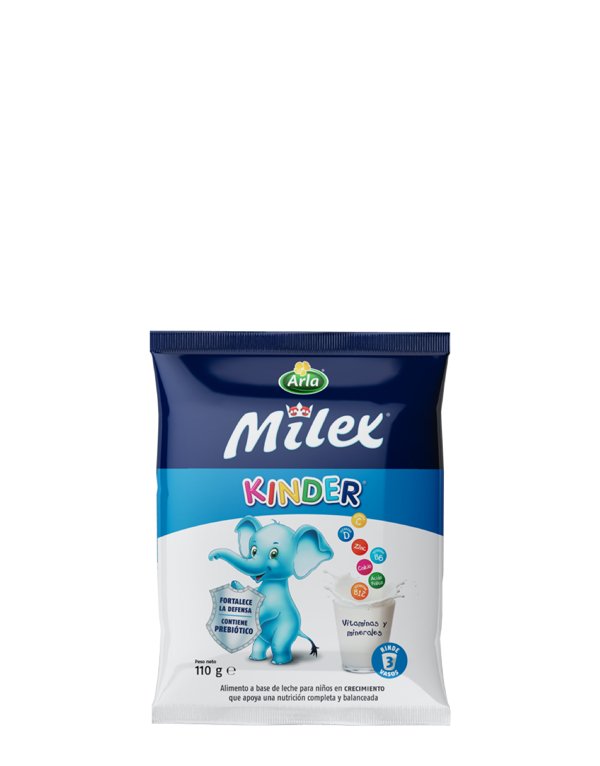 A-3 - MILEX KINDER BOLSA (110 GR) - LECHE DESCREMADA Y GRASA VEGETAL EN POLVO. ARLA