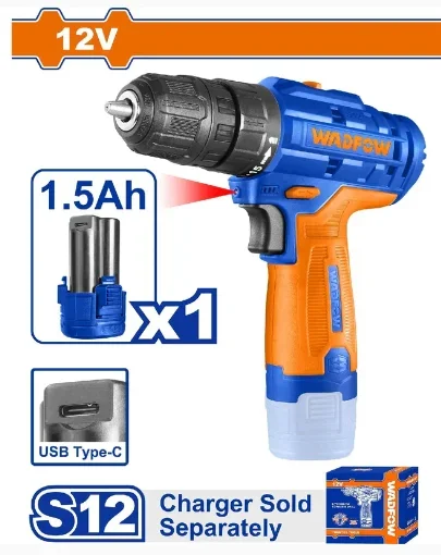 TALADRO 12V 1.5A C/B WADFOW WCDS565