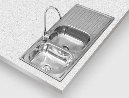 LAVATRASTO EKO 2 PILAS CON ESCURRIDOR IZQUIERDO 120X50CM C /ACCESORIOS