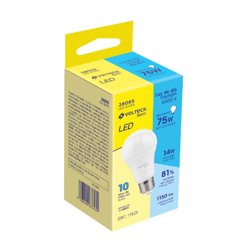 LÁMPARA LED A19 14 W (EQUIV. 75 W), LUZ DE DÍA, CAJA, BASIC