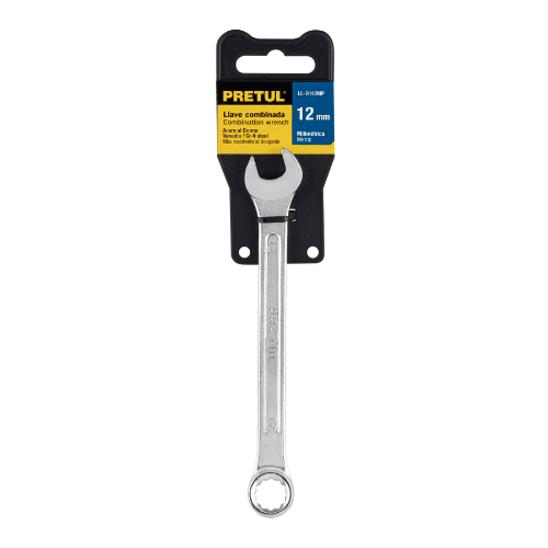 LLAVE COMBINADA 12 MM X 160 MM DE LARGO, PRETUL