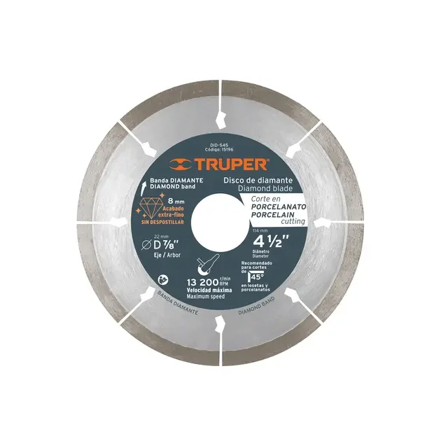 DISCO DE DIAMANTE DE 4-1/2' X 1.3 MM CORTE DE PORCELANATO