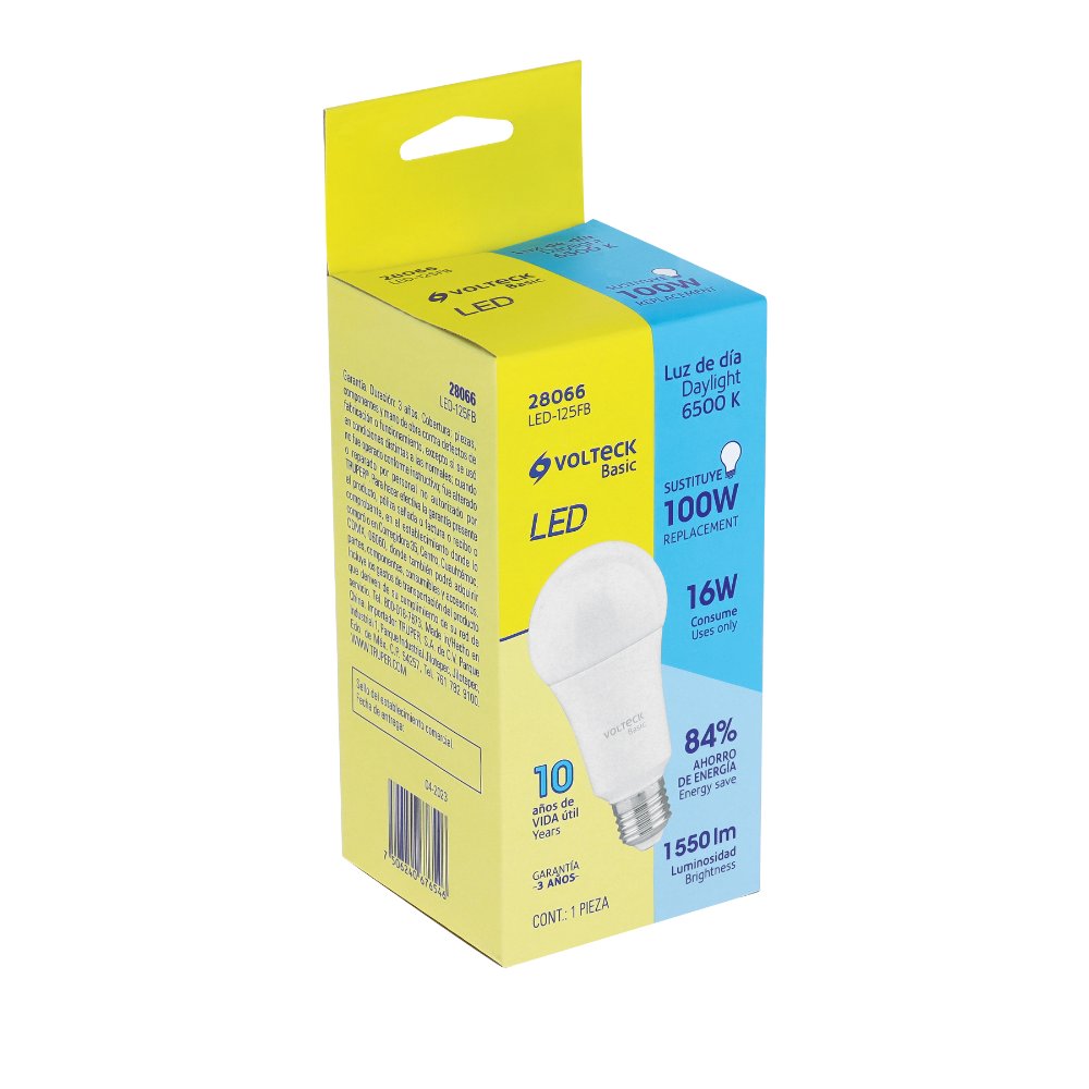 LÁMPARA LED A22 16 W (EQUIV. 100 W), LUZ DE DÍA, CAJA, BASIC
