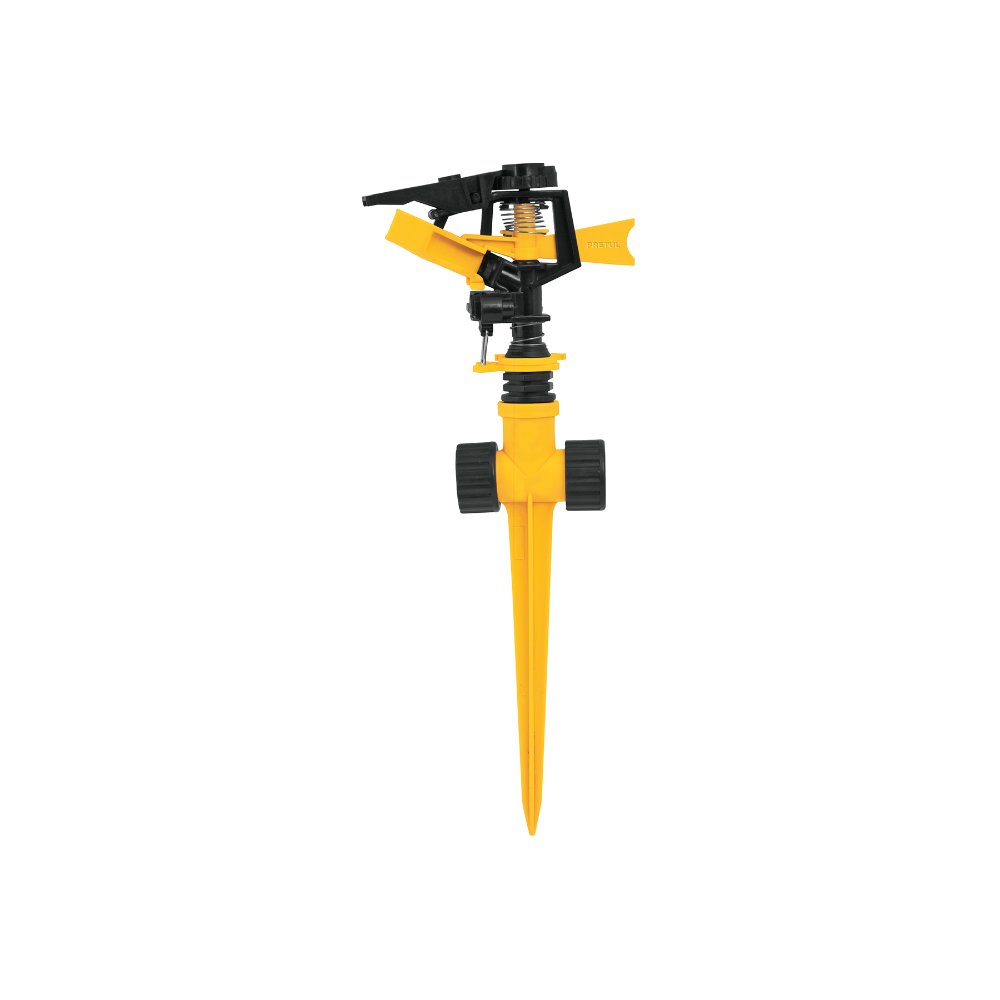 ASPERSOR PLÁSTICO DOS VÍAS, ESTACA DE 14 CM, PRETUL