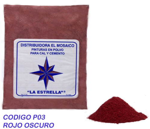 PINTURA EN POLVO ROJO OSCURO MARCA ESTRELLA