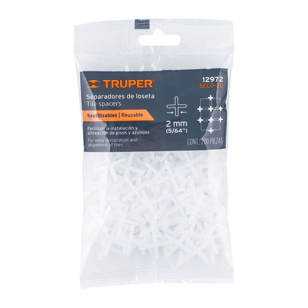 BOLSA CON 200 SEPARADORES DE 2 MM DE LOSETAS, TRUPER