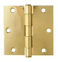 BISAGRA PREMIUN 4×4 (2.0MM) - LATON BRILLANTE (PAR) - PERNO SUELTO