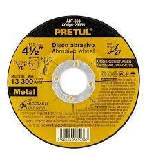 DISCO DE DESBASTE METAL PRETUL DE 4 1/2" 6.2MM