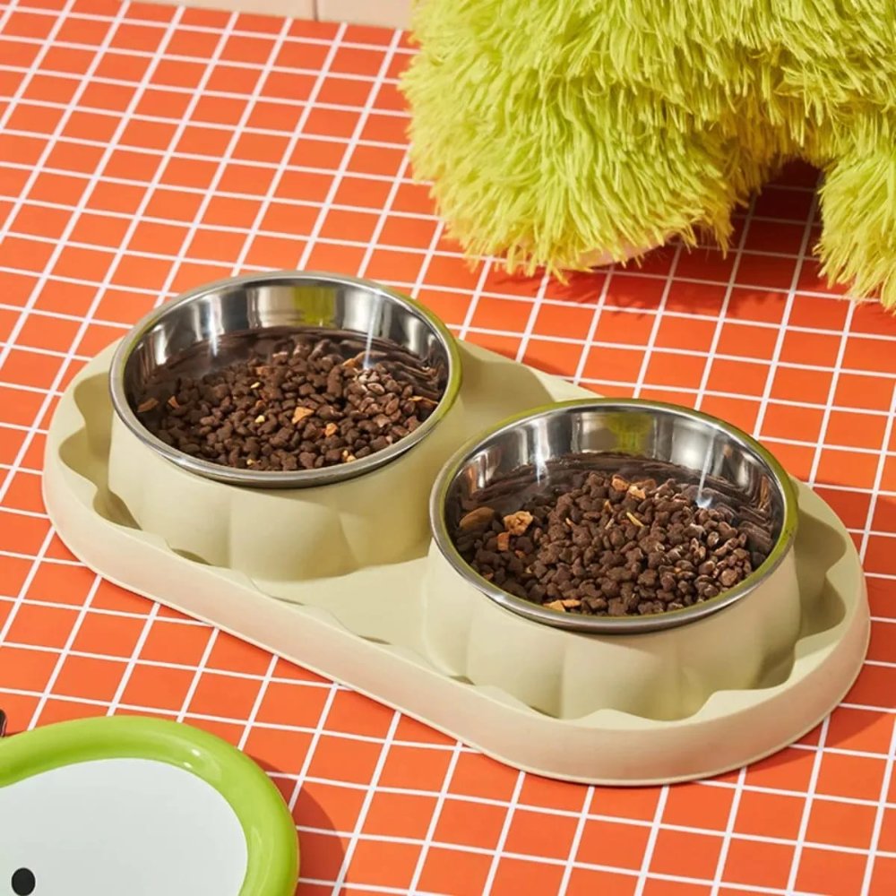 PLATO DOBLE MASCOTA PLASTICO/METAL