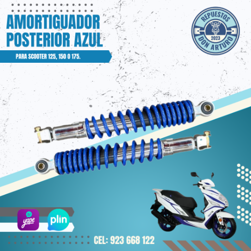 AMORTIGUADOR POSTERIOR AZUL 36CM