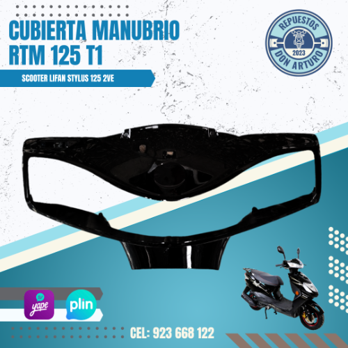 CUBIERTA MANDO FRONTAL NEGRO RTM125 T1