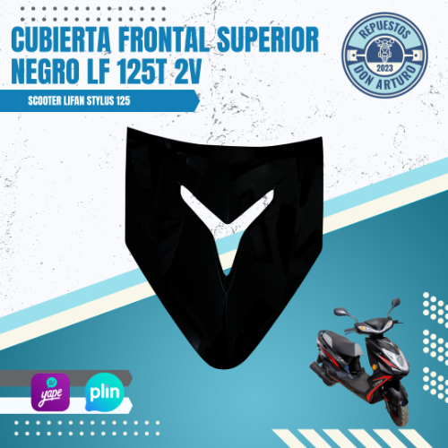 CUBIERTA FRONTAL SUPERIOR NEGRO LF 125T 2V