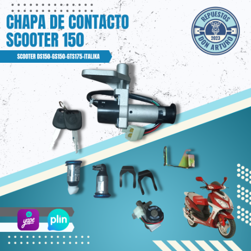 CHAPA CONTACTO CON CHAPAS D MALETA SCOOTER 150
