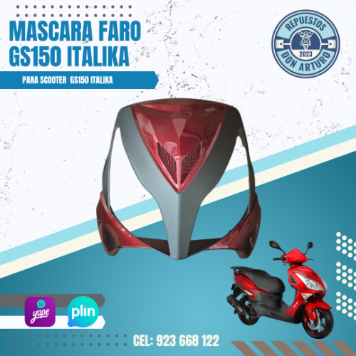 CUBIERTA FRONTAL ROJO/GRIS GS150