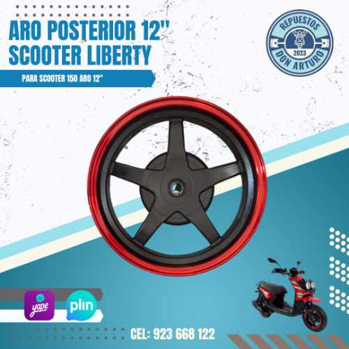 ARO POSTERIOR NEGRO BORDE ROJO 3.50X12 UND-LF-150 LIBERTY