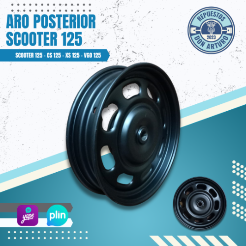 ARO POSTERIOR NEGRO 10 SCOOTER 125