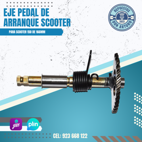 EJE PEDAL ARRANQUE 166MM C/RESORTE