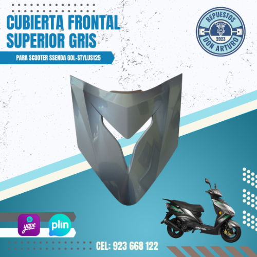 CUBIERTA FRONTAL SUPERIOR GRIS LF 125T 2V