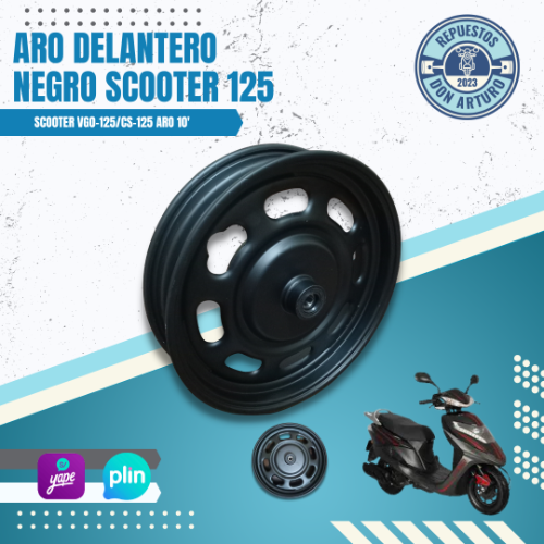 ARO DELANTERO NEGRO SCOOTER 125