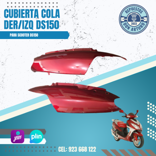 CUBIERTA COLA DER/IZQ ROJO DS150