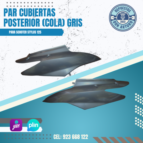 CUBIERTA COLA IZQ/DER STYLUS GRIS
