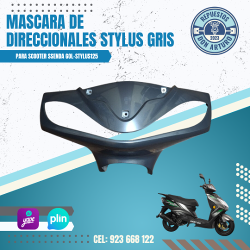 CUBIERTA MANDO FRONTAL GRIS STYLUS-GOL125