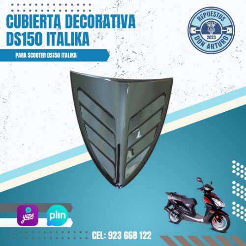 CUBIERTA DECORATIVA FRONTAL NEGRO DS150