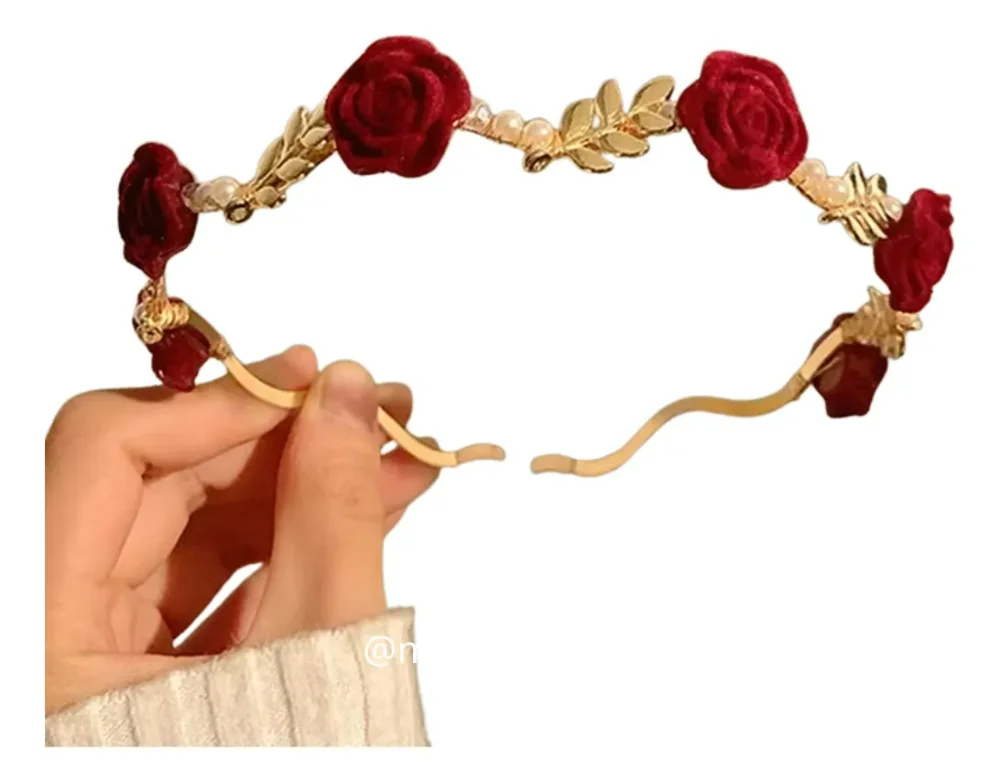 Diadema Corona Cintillo Elegante De Rosa