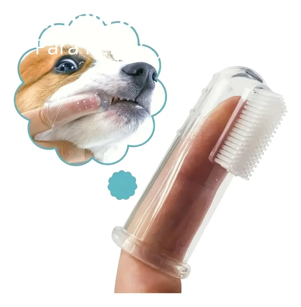 Cepillo Dental Dedo Mascotas Limpieza Bucal Canina 2 Pcs