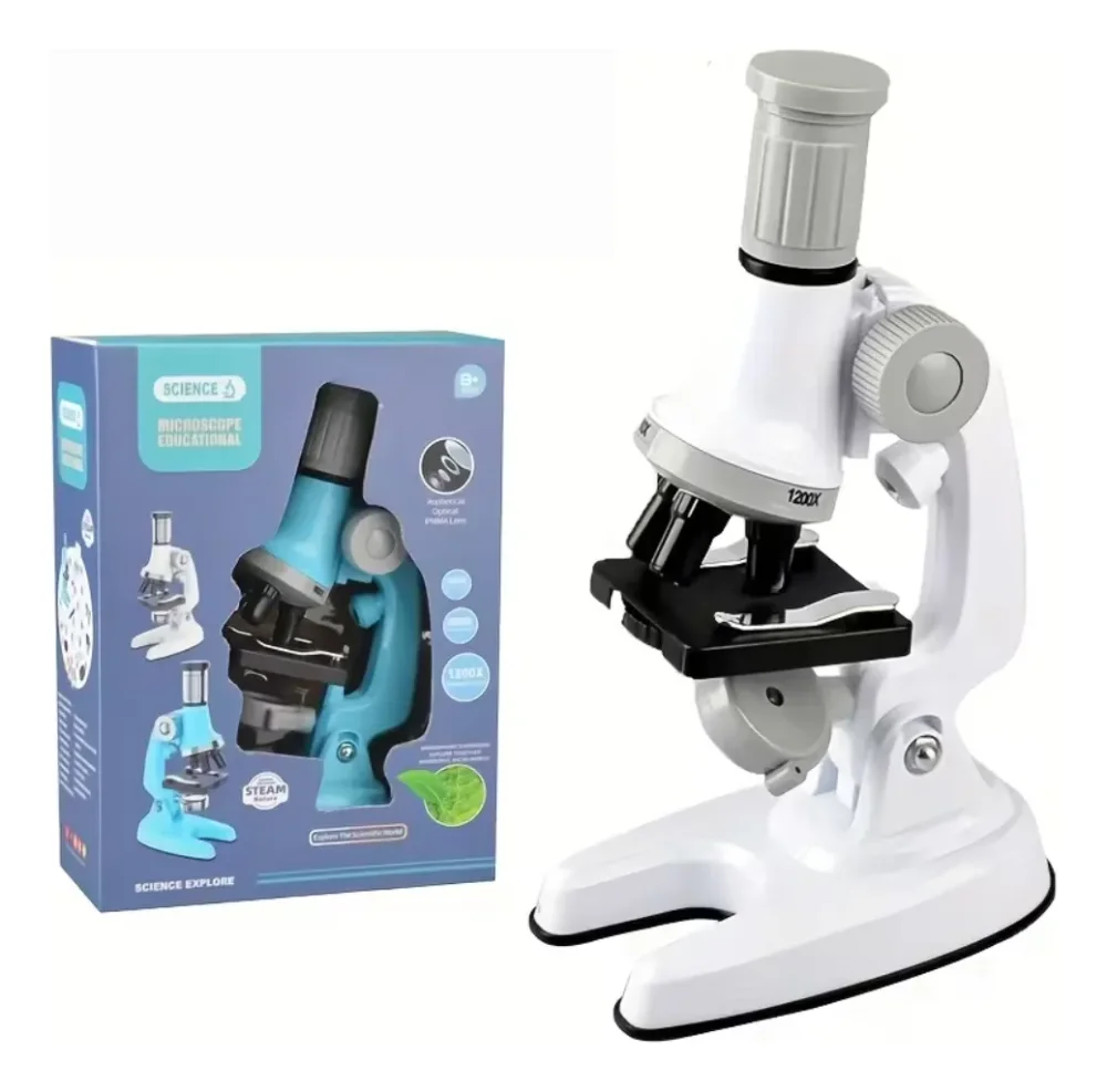 Microscopio Infantil 1200x Con Luz Led Y Kit De Experimentos