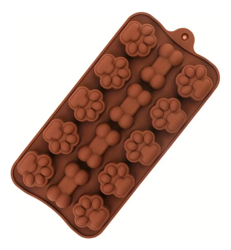 Molde Silicona Pata Hueso Perro Velas, Repostería Y Jabones