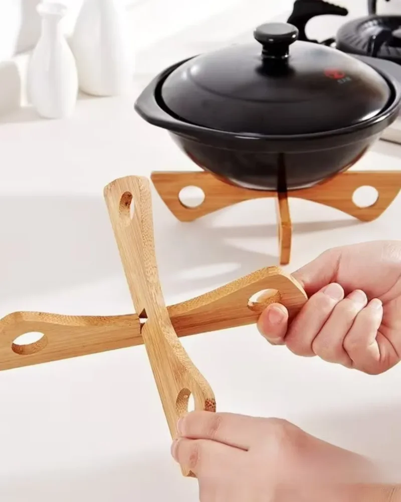 Protector De Calor Madera Maciza Para Ollas Y Sartenes