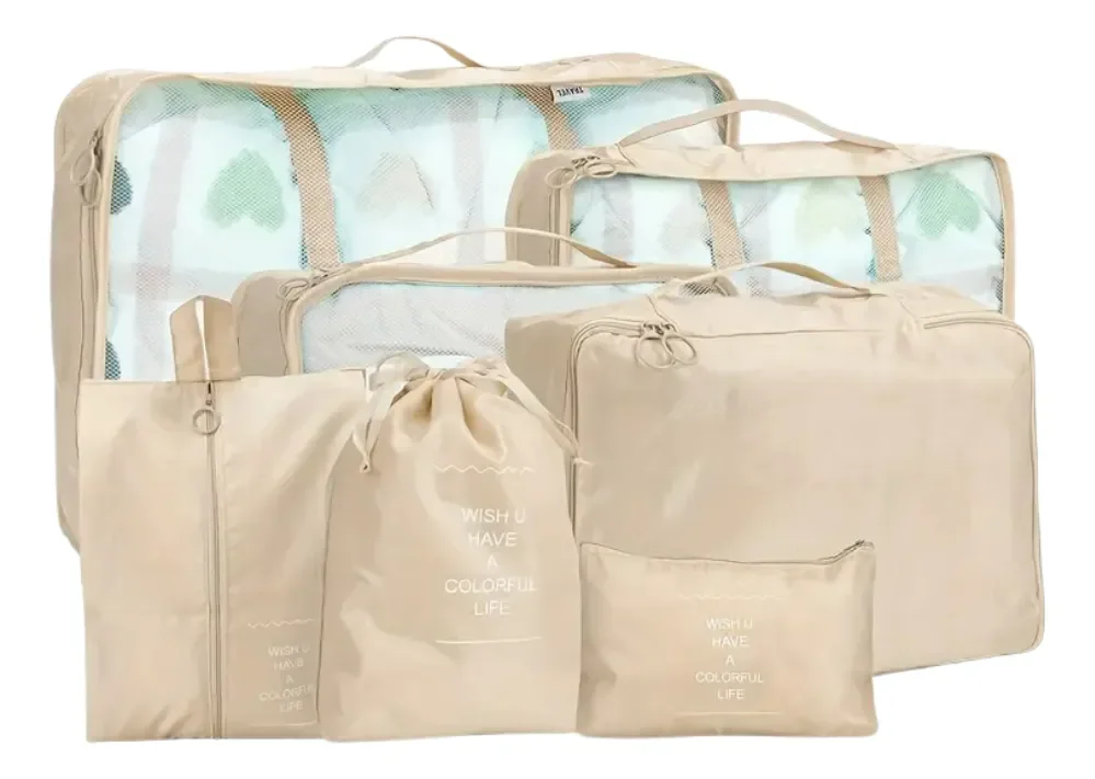 Set 7 Bolsas Organizadoras De Maletas Para Viaje Impermeable