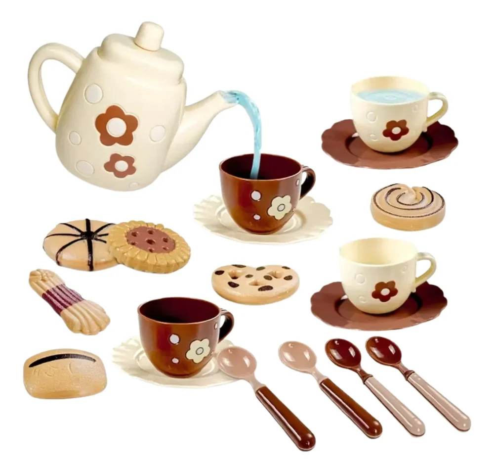 Juego De Té Infantil De 19 Piezas Con Postres De Juguete