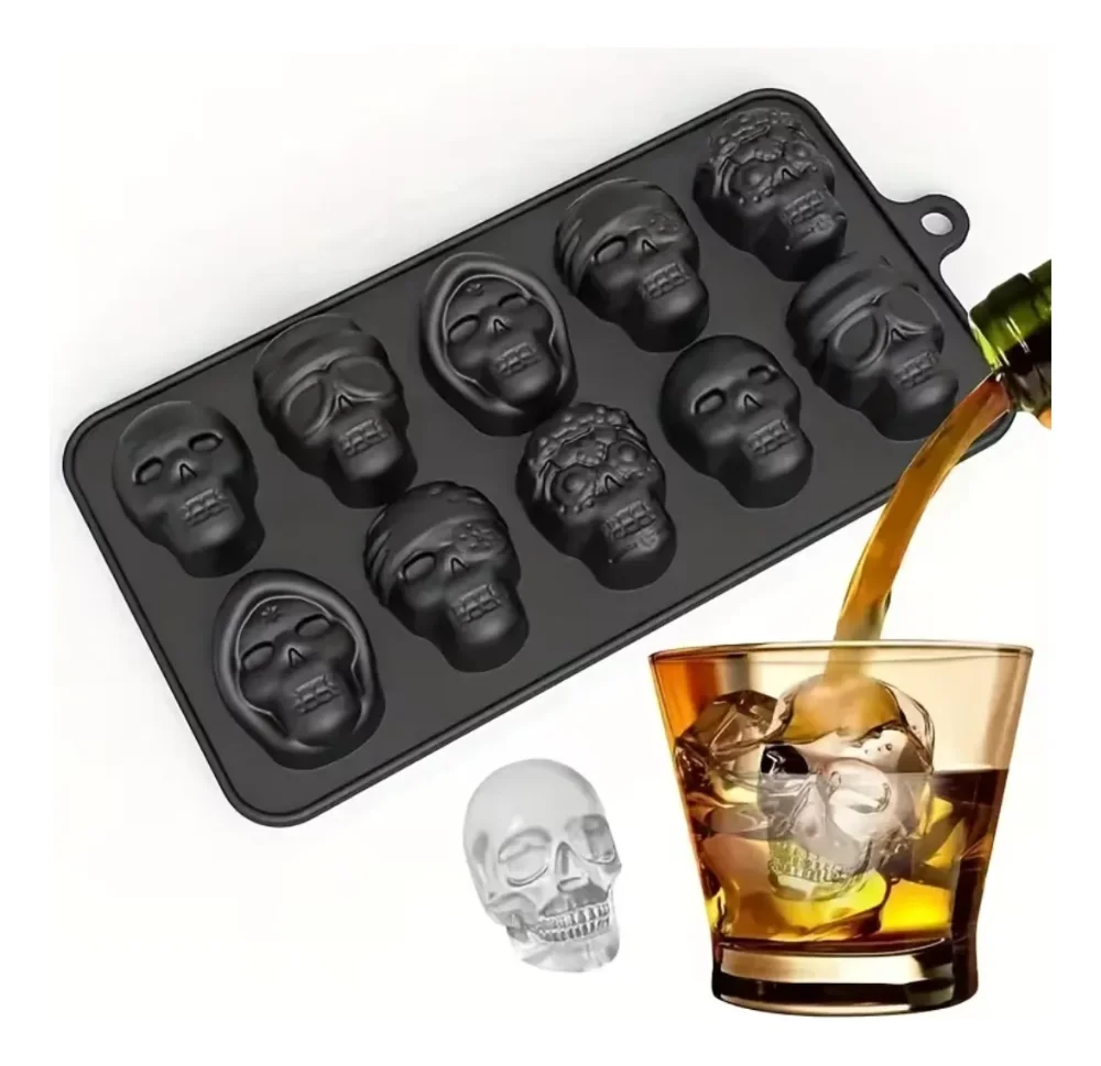 Molde Silicona Hielo Calavera Velas, Repostería Y Jabones