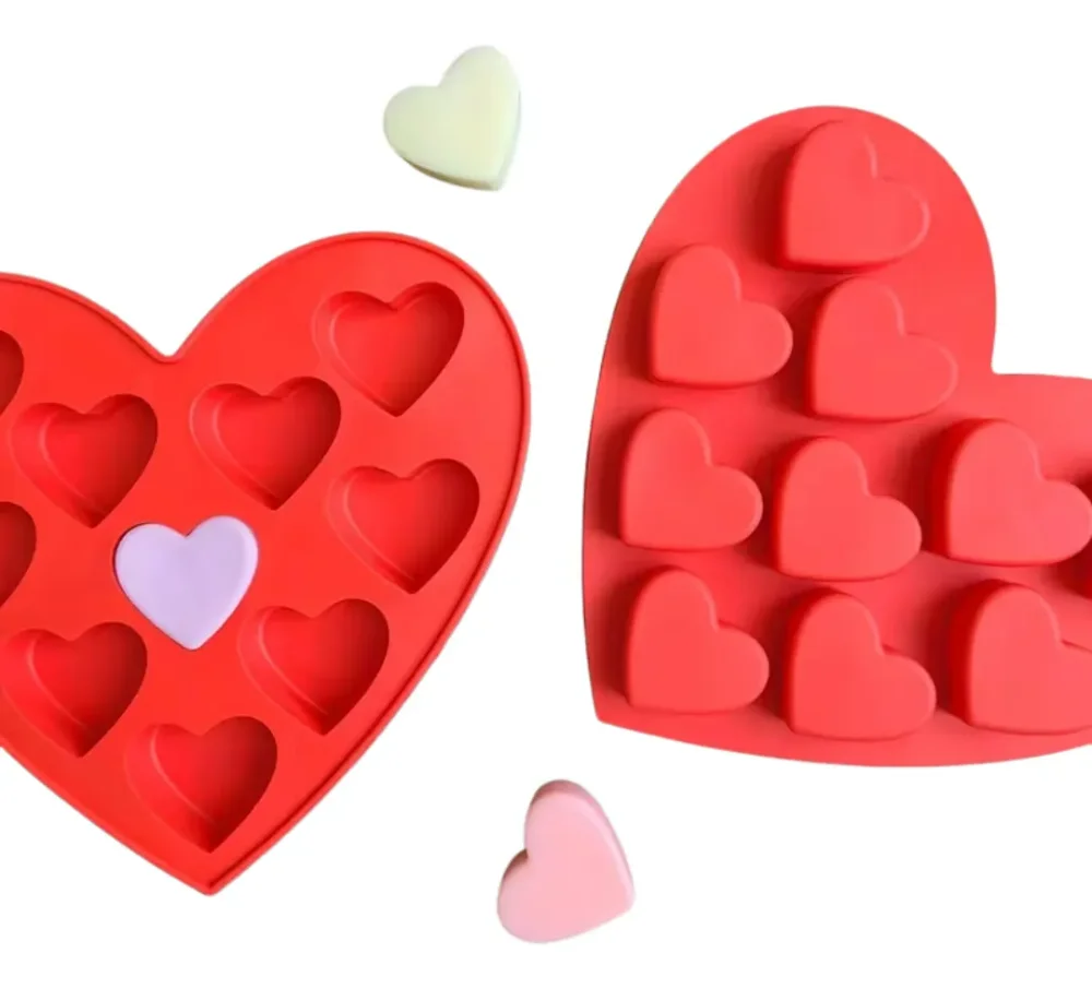 Molde De Silicona Corazón Para Ponqués Gelatina Y Jabón