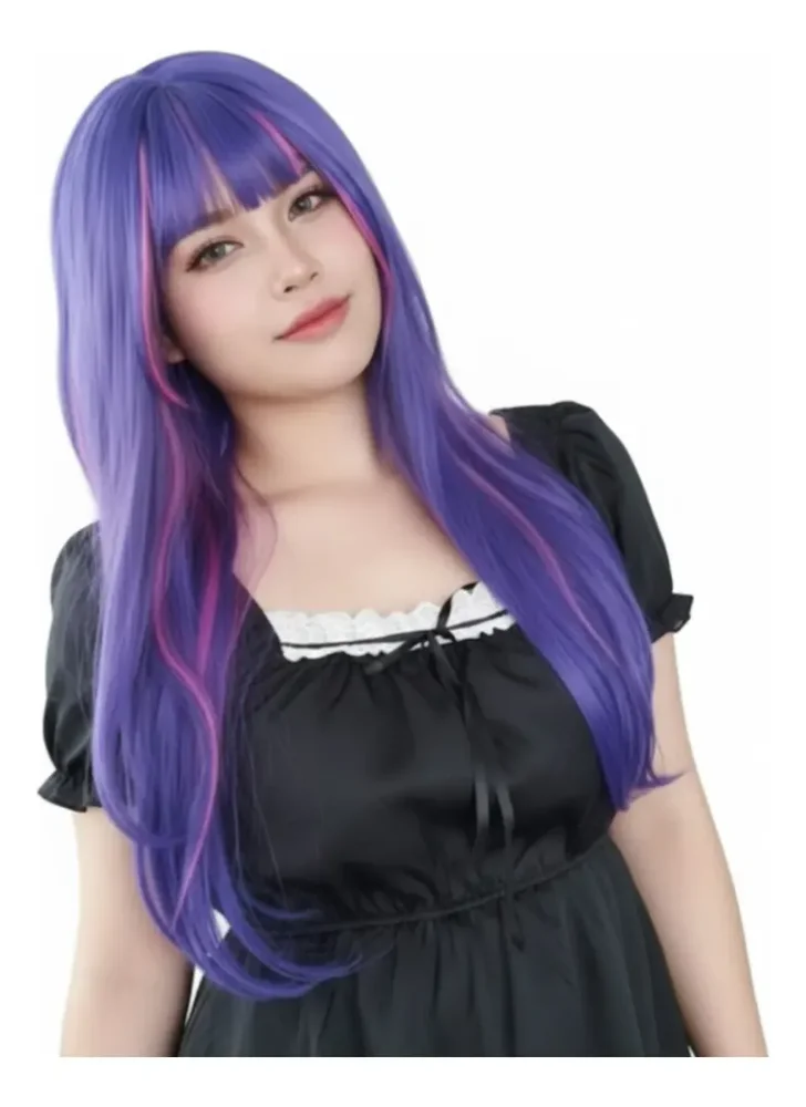 Peluca Cosplay Anime 61cm Lacia Morada Destacados Rosas