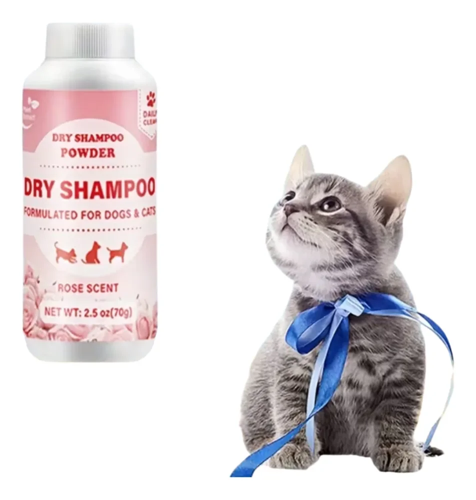 Polvo De Champú Seco Para Mascotas - Aroma De Rosa