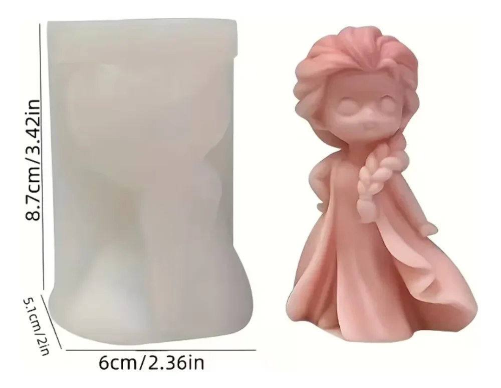 Molde 3d De Princesa Para Jabones Resina Velas Y Repostería