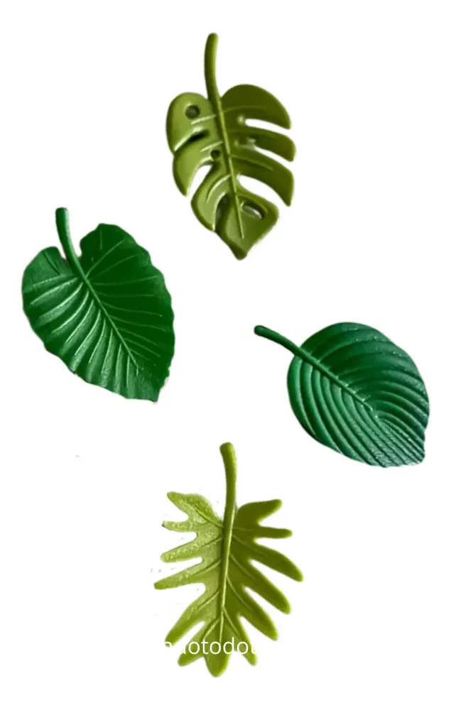 Set 4 Imanes De Nevera Hojas Tropicales Monstera Decorativo