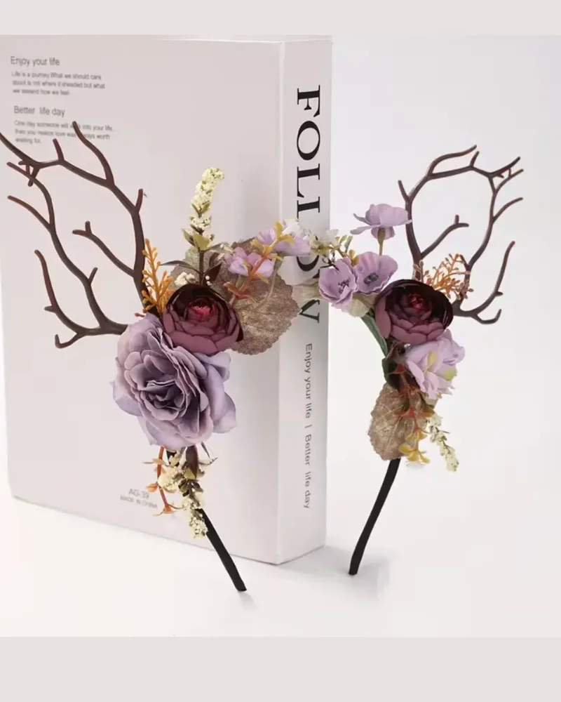 Tiara De Elfo Con Ramas Y Flores: Temática Bosqu