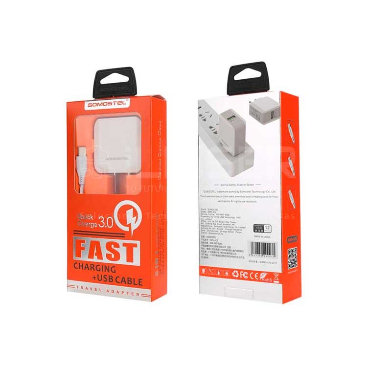 CARGADOR SOMOSTEL A12 18W IPHONE