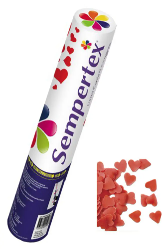LANZA CONFETTI CORAZONES 30 CM X1 SEMPERTEX