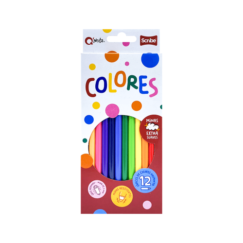 COLORES Q NOTA SCRIBE X12 LARGOS UNIPUNTA