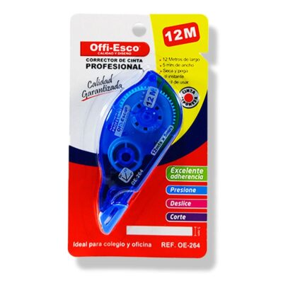 CORRECTOR DE CINTA PROFESIONAL OFFI-ESCO 12MT OE-264